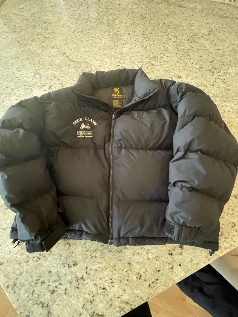 BROWNING “DUCK CLASSIC” DOWN JACKET THICK WARM CLEAN MENS XXL BLACK PTP 29